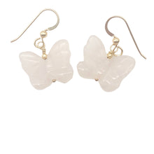 Load image into Gallery viewer, Rose Quartz Butterfly 14Kgf Gold Earrings | Semi Precious Stone Jewelry |
