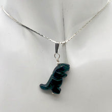 Load image into Gallery viewer, Black Obsidian T- Rex Pendant Necklace|Semi Precious Jewelry| Silver Pendant | - PremiumBead Alternate Image 4