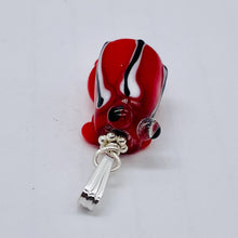 Load image into Gallery viewer, Lampwork Glass Frog Sterling Silver Frog | 1" Long | Red | 1 Pendant |