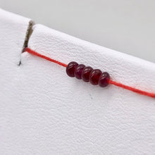 Load image into Gallery viewer, 4 AAA+ Natural Ruby 3x2-1.5mm Smooth Roundel Beads | Red | ~0.55 cts | - PremiumBead Primary Image 1
