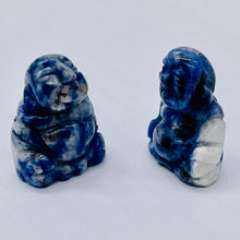 Load image into Gallery viewer, Namaste 2 Hand Carved Sodalite Buddha Beads | 18.5x16x9.5mm | Blue white
