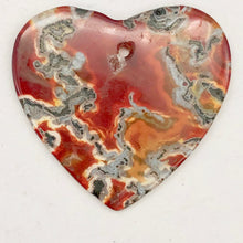 Load image into Gallery viewer, Limbcast Agate Heart Bead | 27x29x2mm | Orange/Green/Clear | Heart | 1 Bead | - PremiumBead Primary Image 1