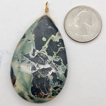 Load image into Gallery viewer, Wow Tsunami Sediment Stone Wire Wrap Pendant | 55x35mm | Deep Green |