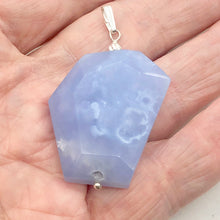 Load image into Gallery viewer, Blue Chalcedony Sterling Silver Faceted Crystal Pendant | 1 3/8" Long| Lavender|