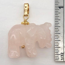 Load image into Gallery viewer, Rose Quartz Elephant Pendant Necklace|Semi Precious Stone Jewelry|Golden Pendant