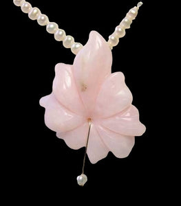 Love Pink Peruvian Opal Flower 16 inch Necklace 510369A