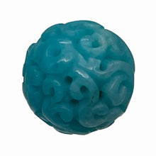 Load image into Gallery viewer, Amazonite AAA Intricately Carved Round Bead | 17mm | Blue | 1 Bead |