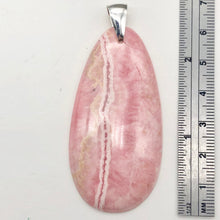Load image into Gallery viewer, 1 Natural Lacy Pink Rhodochrosite 60x30mm Sterling Silver Pendant