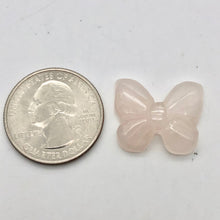 Load image into Gallery viewer, Flutter 2 Carved Rose Quartz Butterfly Beads | 21x17x5mm | Pink - PremiumBead Alternate Image 3
