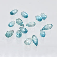Load image into Gallery viewer, Pair (2) Rare Natural Blue Zircon Faceted 9x4.5-8.2x4mm Briolette Beads 5095C - PremiumBead Alternate Image 8