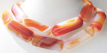 Load image into Gallery viewer, Red Orange Sardonyx 41x16mm Pendant Bead 6.5" Strand 9589BHS - PremiumBead Primary Image 1
