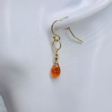 Load image into Gallery viewer, Sunstone Faceted Briolette 14K Gold Filled Earrings | 3/4" Long | Orange | 1 |