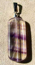 Load image into Gallery viewer, Striped Lavender Fluorite & Silver Pendant 506823P1 - PremiumBead Primary Image 1
