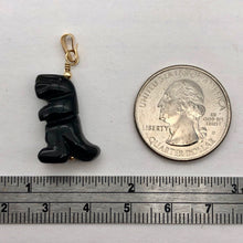 Load image into Gallery viewer, Black Obsidian T- Rex Pendant Necklace|Semi Precious Jewelry| 14k gf Pendant | - PremiumBead Alternate Image 7