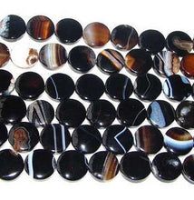 Load image into Gallery viewer, Black and White Sardonyx Agate 15mm Coin Bead Strand108580 - PremiumBead Alternate Image 4