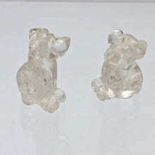 Load image into Gallery viewer, Fluttering Clear Quartz Dog Figurine/Worry Stone | 20x12x10mm | Clear - PremiumBead Alternate Image 8