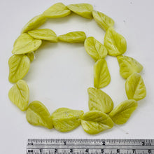 Load image into Gallery viewer, Hand Carved Jade Leaf Bead 16 inch Strand 110166