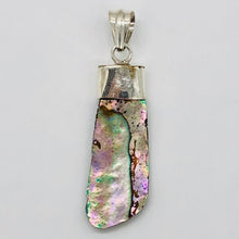 Load image into Gallery viewer, Abalone Shell Sterling Silver Drop Pendant | 2" Long | Blue/Silver | 1 Pendant