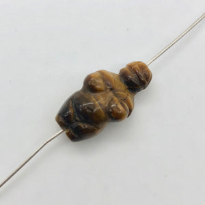 2 Carved Tigereye Goddess of Willendorf Beads | 20x9x7mm | Golden Brown - PremiumBead Alternate Image 4