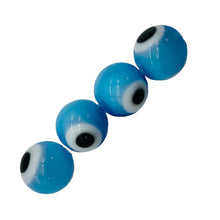 Load image into Gallery viewer, Four Lampwork Glass Eye Round | 8 mm | Light Blue | 4 Beads |