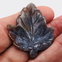 Load image into Gallery viewer, Natural Ocean Jasper Carved Leaf Centerpiece Bead | 46x40x5 mm | 1 Bead |