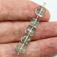 Load image into Gallery viewer, 5 Natural Blue / Green Fluorite Square Beads 10483