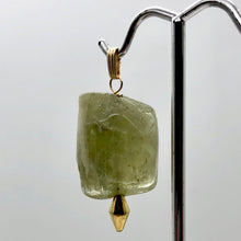 Load image into Gallery viewer, Chatoyant Green Kunzite Faceted Nugget Bead 14K Gold Filled Pendant | 1 1/2" |