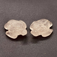 Load image into Gallery viewer, Majestic 2 Carved Rose Quartz Sea Turtle Beads | 23x18.5x8mm | Pink