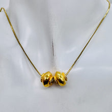 Load image into Gallery viewer, Vermeil Sterling Silver Decorator Round Beads | 12x8 mm | Gold | 2 Beads |