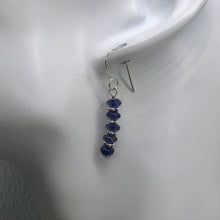 Load image into Gallery viewer, Iolite Faceted Rondelle Dangle Earrings | 1 1/4" Long | Purple | 1 Pair |