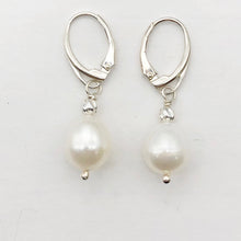 Load image into Gallery viewer, Pearl Dangle Sterling Silver Earrings | 1.38" Long | Satiny White |