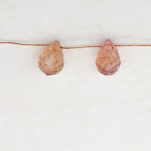 Load image into Gallery viewer, Imperial Topaz 2.45tcw Briolette | 7x4mm | Pink Orange | 2 Beads |