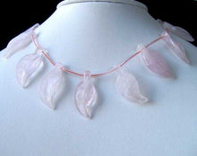 Load image into Gallery viewer, Carved Rose Quartz Leaf Briolette Bead Strand 110502B - PremiumBead Primary Image 1