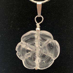 Quartz Flower Pendant Necklace | Semi Precious Stone Jewelry | Silver Pendant - PremiumBead Alternate Image 2