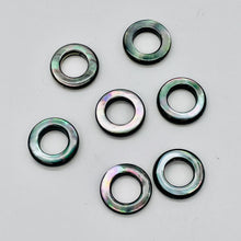Load image into Gallery viewer, 2 Black Tahitian Mop Shell 18mm Pi Circle Beads 9847
