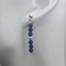 Load image into Gallery viewer, Natural AAA Lapis with Sterling Silver Stud Earrings | 1 1/2" Long | Blue |