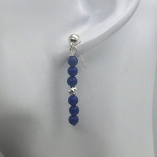Load image into Gallery viewer, Natural AAA Lapis with Sterling Silver Stud Earrings | 1 1/2" Long | Blue |