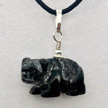 Load image into Gallery viewer, Adorable! Carved Onyx Panda Bear Silver Pendant | 19x14x10mm (Panda) 4mm (Bail Opening) | Black - PremiumBead Alternate Image 3