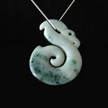 Load image into Gallery viewer, Carved Flowering Jade 'Dawn Treader' Bead Pendant 7739B - PremiumBead Alternate Image 2