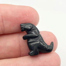 Load image into Gallery viewer, T-Rex Dinosaur Carved Obsidian Tyrannosaurus Rex Figurine | 21x18.5x7mm | Black - PremiumBead Alternate Image 2