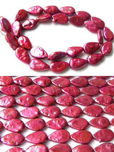 Load image into Gallery viewer, Raspberry FW Teardrop Coin Pearl Strand 108892 - PremiumBead Alternate Image 3