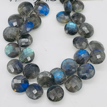 Load image into Gallery viewer, 1 Fiery Labradorite 11x5mm Faceted Coin Briolette Bead 9637C
