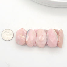 Load image into Gallery viewer, Pin Cushion Faceted Peruvian Opal Stretchy Bracelet |6.5 to 7.5"| Pink |9 beads| - PremiumBead Alternate Image 2