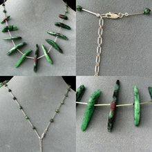 Load image into Gallery viewer, Designer Ruby Zoisite Drop & 925 Sterling Silver 18-21 inch Necklace 6337 - PremiumBead Primary Image 1