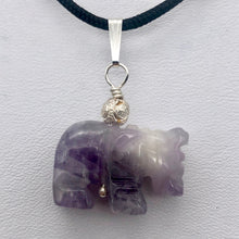 Load image into Gallery viewer, Amethyst Carved Elephant Sterling Silver Pendant |20x16x9mm (Elephant)| - PremiumBead Primary Image 1