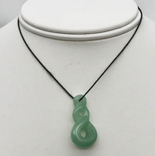Load image into Gallery viewer, Hand Carved Natural Serpentine Infinity Pendant with Simple Black Cord 10821E - PremiumBead Alternate Image 2