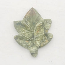 Load image into Gallery viewer, Rhyolite/Rainforest Jasper Leaf | 38x30x5mm to 32x25x4mm | Green Tan | 2 Beads