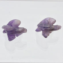 Load image into Gallery viewer, 2 Soaring Carved Amethyst Eagle Beads | 20.5x16x11.5mm | Purple/Grey - PremiumBead Alternate Image 6