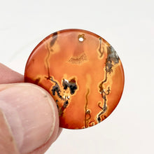 Load image into Gallery viewer, Orange Limbcast Pendant Bead - Halloween skies | 27x3mm | Orange | Round | - PremiumBead Alternate Image 3