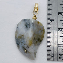 Load image into Gallery viewer, Ocean Jasper Carved Autumn Leaf Bead 14K Gold Filled Pendant | 1 3/4" Long |